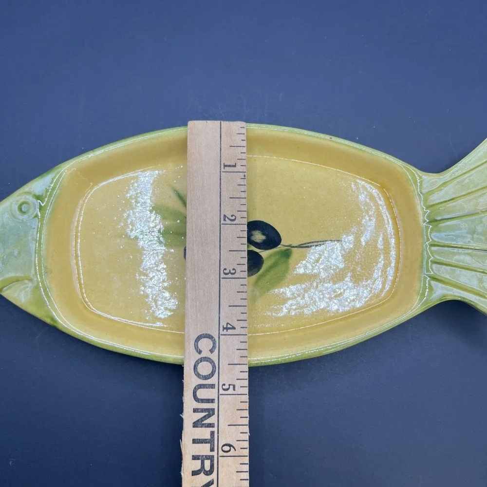 Terre‎ e Provence Fish Shaped Tray Olives Hand Painted Stoneware France